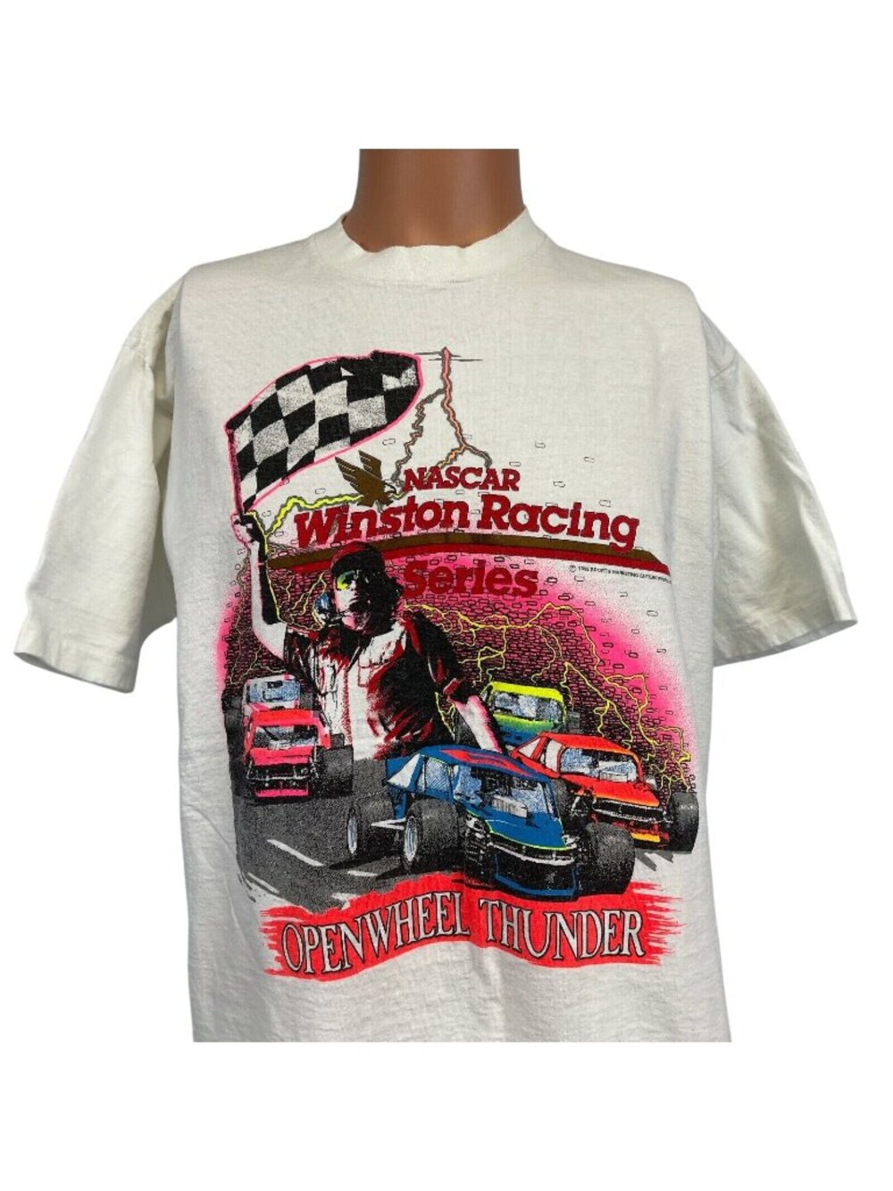 Vintage Nascar T Shirt Mens Size XL Winston Racing Series Open Wheel Thunder 90s